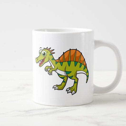 Schattigee afbeelding van een lachende spinosaurus grote koffiekop (Rechts)