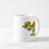 Schattigee afbeelding van een lachende spinosaurus koffiemok (Voorkant rechts)