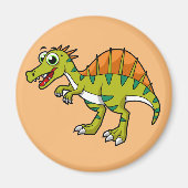 Schattigee afbeelding van een lachende spinosaurus magneet (Voorkant)