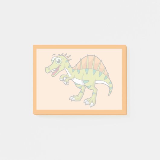 Schattigee afbeelding van een lachende spinosaurus post-it® notes (Voorkant)
