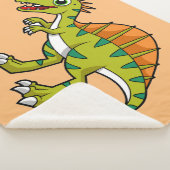 Schattigee afbeelding van een lachende spinosaurus sherpa deken (3/4)