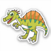 Schattigee afbeelding van een lachende spinosaurus sticker (Voorkant)