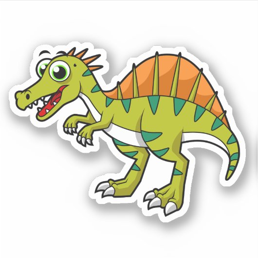 Schattigee afbeelding van een lachende spinosaurus sticker (Voorkant)