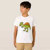 Schattigee afbeelding van een lachende spinosaurus t-shirt (Voorkant volledig)