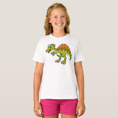 Schattigee afbeelding van een lachende spinosaurus t-shirt (Voorkant volledig)