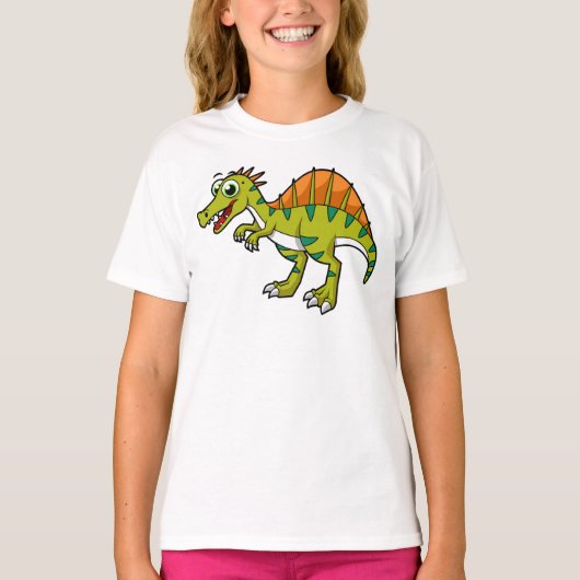 Schattigee afbeelding van een lachende spinosaurus t-shirt (Voorkant)