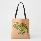 Schattigee afbeelding van een lachende spinosaurus tote bag (Voorkant)