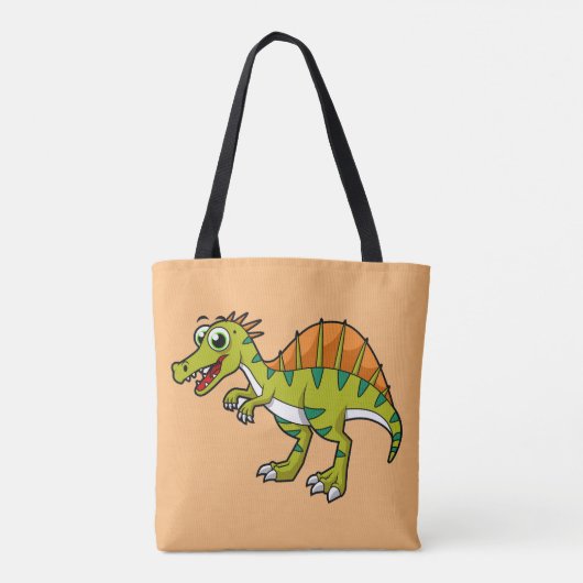 Schattigee afbeelding van een lachende spinosaurus tote bag (Achterkant)