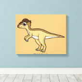 Schattigee afbeelding van een Pachycephalosaurus d Canvas Afdruk (Insitu (Houten vloer))