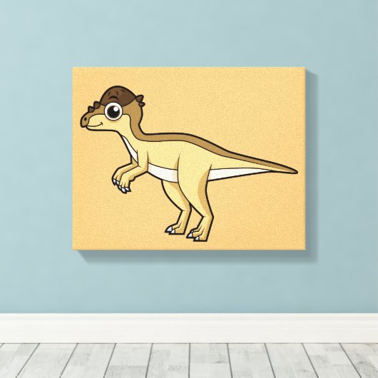Schattigee afbeelding van een Pachycephalosaurus d Canvas Afdruk (Insitu (Houten vloer))