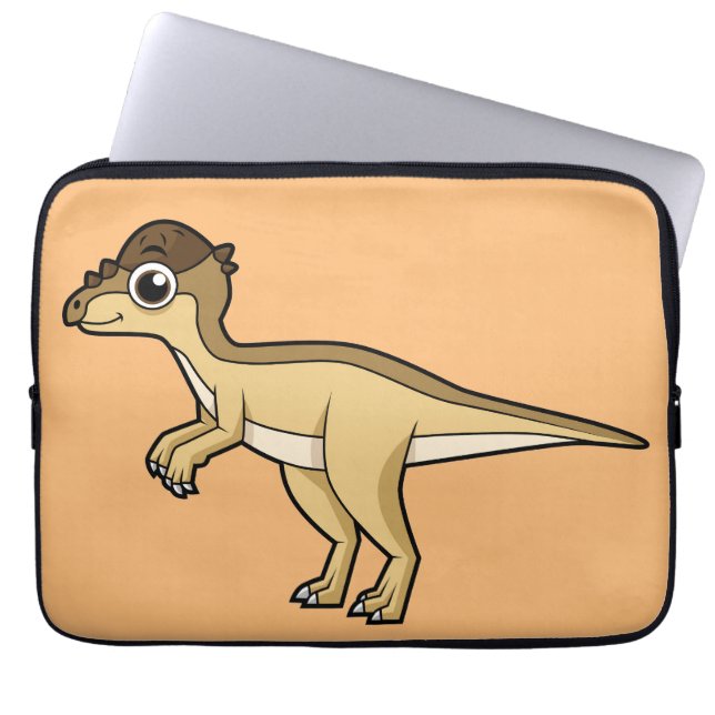 Schattigee afbeelding van een Pachycephalosaurus d Laptop Sleeve (Voorkant)