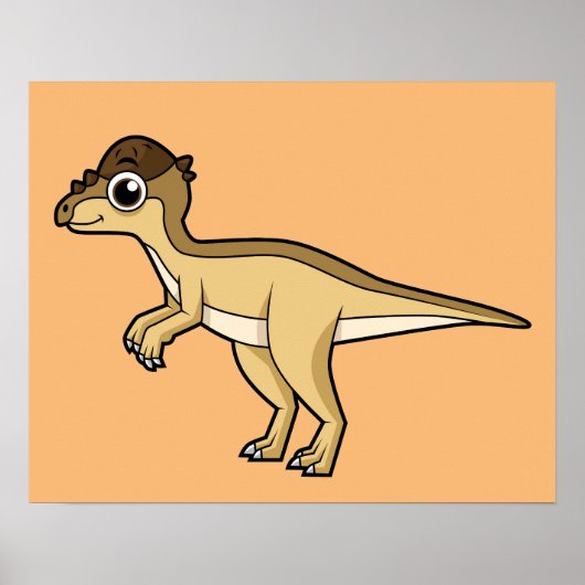 Schattigee afbeelding van een Pachycephalosaurus d Poster (Voorkant)