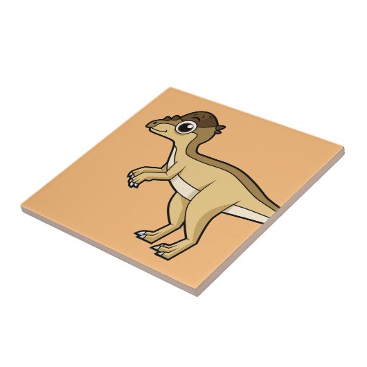 Schattigee afbeelding van een Pachycephalosaurus d Tegeltje (Zijkant)