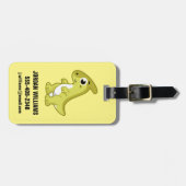 Schattigee afbeelding van een parasaurolophus dino bagagelabel (Voorkant horizontaal)