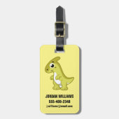 Schattigee afbeelding van een parasaurolophus dino bagagelabel (Voorkant verticaal)