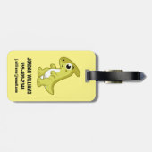 Schattigee afbeelding van een parasaurolophus dino bagagelabel (Achterkant horizontaal)