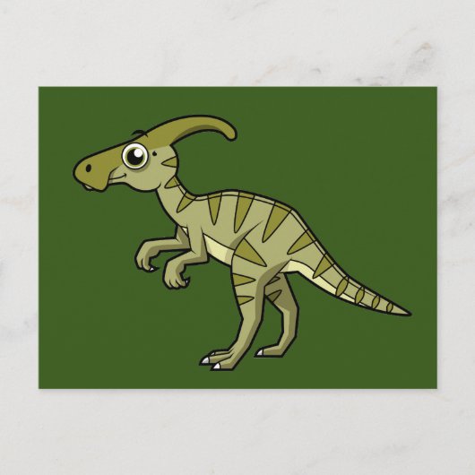 Schattigee afbeelding van een parasaurolophus dino briefkaart (Voorkant)