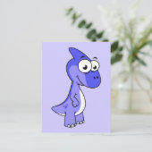 Schattigee afbeelding van een parasaurolophus dino briefkaart (Staand voorkant)