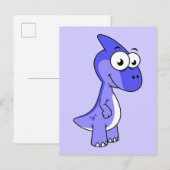 Schattigee afbeelding van een parasaurolophus dino briefkaart (Voorkant / Achterkant)