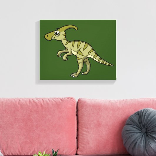 Schattigee afbeelding van een parasaurolophus dino canvas afdruk (Insitu (Woonkamer))