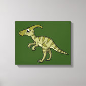 Schattigee afbeelding van een parasaurolophus dino canvas afdruk (Voorkant)