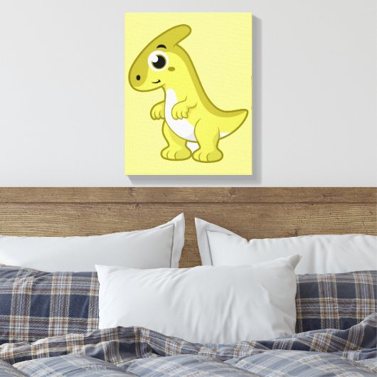 Schattigee afbeelding van een parasaurolophus dino canvas afdruk (Insitu (Slaapkamer))