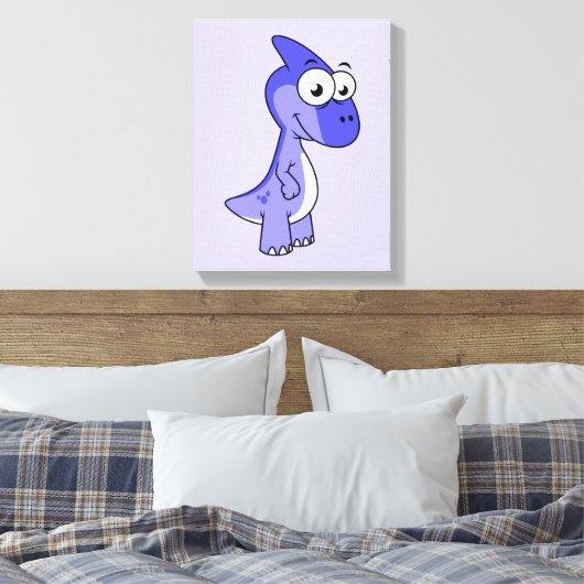 Schattigee afbeelding van een parasaurolophus dino canvas afdruk (Insitu (Slaapkamer))