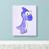 Schattigee afbeelding van een parasaurolophus dino canvas afdruk (Insitu (Houten vloer))