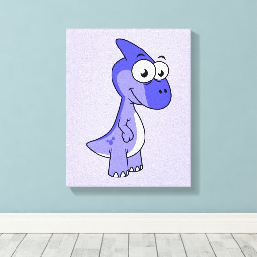 Schattigee afbeelding van een parasaurolophus dino canvas afdruk (Insitu (Houten vloer))