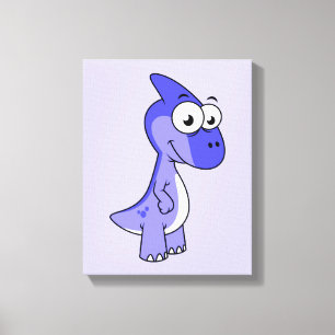 Schattigee afbeelding van een parasaurolophus dino canvas afdruk