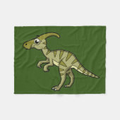 Schattigee afbeelding van een parasaurolophus dino fleece deken (Voorkant (Horizontaal))