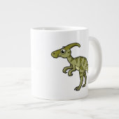 Schattigee afbeelding van een parasaurolophus dino grote koffiekop (Voorkant rechts)