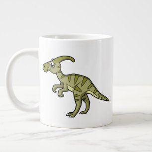 Schattigee afbeelding van een parasaurolophus dino grote koffiekop
