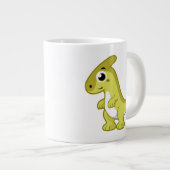 Schattigee afbeelding van een parasaurolophus dino grote koffiekop (Voorkant rechts)