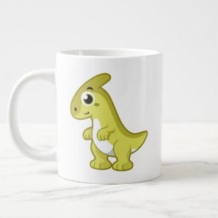 Schattigee afbeelding van een parasaurolophus dino grote koffiekop