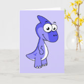 Schattigee afbeelding van een parasaurolophus dino kaart (Gele Bloem)