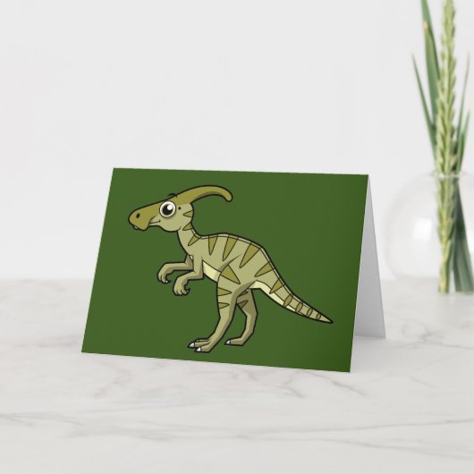 Schattigee afbeelding van een parasaurolophus dino kaart (Voorkant)