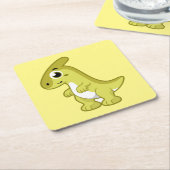 Schattigee afbeelding van een parasaurolophus dino kartonnen onderzetters (Schuin)