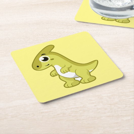 Schattigee afbeelding van een parasaurolophus dino kartonnen onderzetters (Schuin)