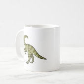 Schattigee afbeelding van een parasaurolophus dino koffiemok (Voorkant links)