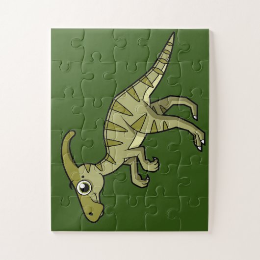 Schattigee afbeelding van een parasaurolophus dino legpuzzel (Verticaal)