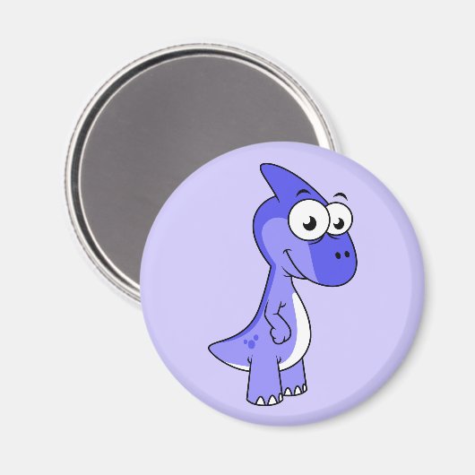 Schattigee afbeelding van een parasaurolophus dino magneet (Voorkant / Achterkant)