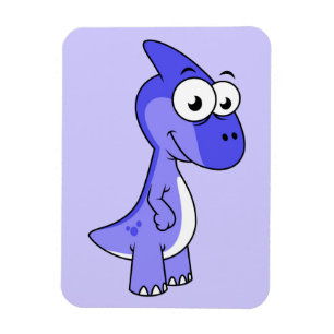 Schattigee afbeelding van een parasaurolophus dino magneet