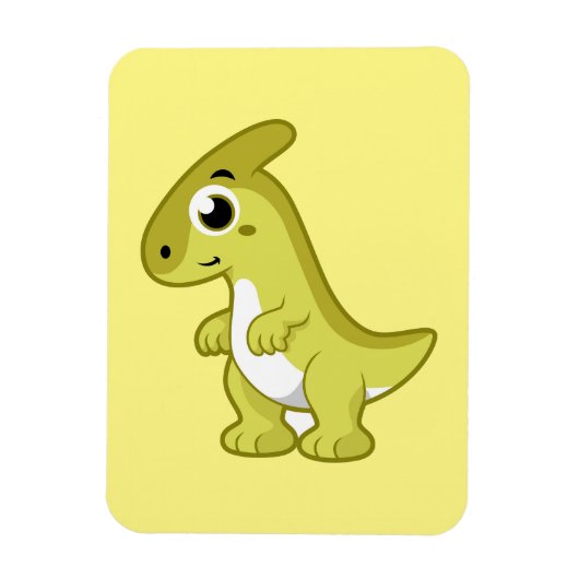 Schattigee afbeelding van een parasaurolophus dino magneet (Verticaal)