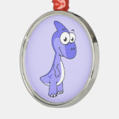 Schattigee afbeelding van een parasaurolophus dino metalen ornament (Links)