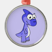 Schattigee afbeelding van een parasaurolophus dino metalen ornament (Voorkant)