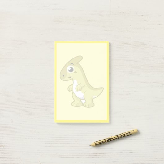 Schattigee afbeelding van een parasaurolophus dino post-it® notes (Op bureau)