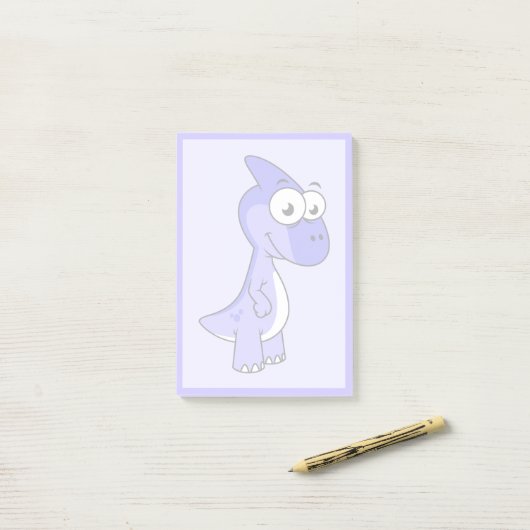 Schattigee afbeelding van een parasaurolophus dino post-it® notes (Op bureau)