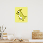 Schattigee afbeelding van een parasaurolophus dino poster (Keuken)