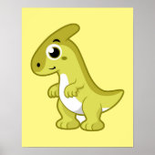 Schattigee afbeelding van een parasaurolophus dino poster (Voorkant)